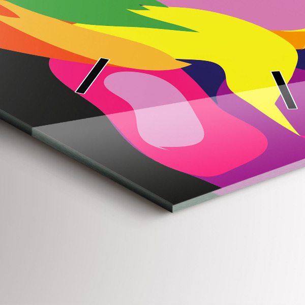 Vertikální skleněné hodiny Barevný slon