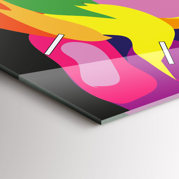 Vertikální skleněné hodiny Barevný slon