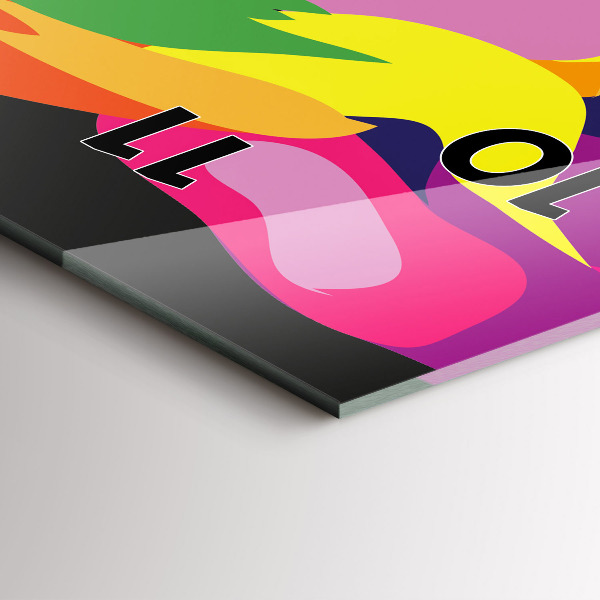 Vertikální skleněné hodiny Barevný slon