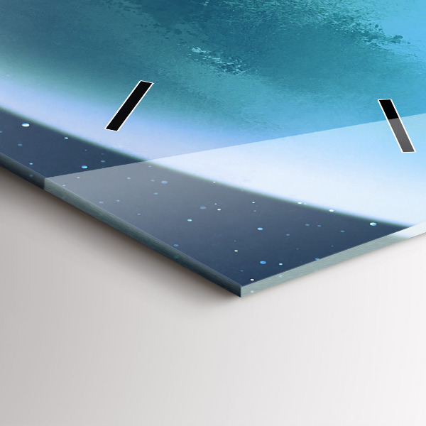 Vertikální skleněné hodiny Muž na Měsíci