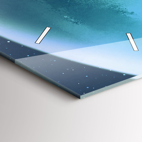 Vertikální skleněné hodiny Muž na Měsíci