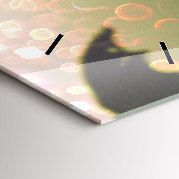 Vertikální skleněné hodiny Lidé s deštníky