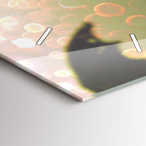 Vertikální skleněné hodiny Lidé s deštníky