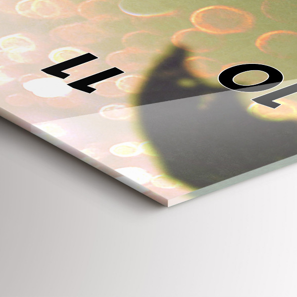 Vertikální skleněné hodiny Lidé s deštníky