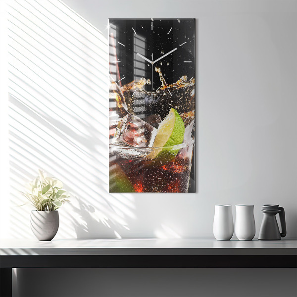 Vertikální skleněné hodiny Nápoj na ledě