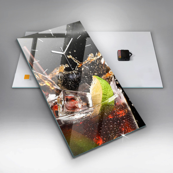 Vertikální skleněné hodiny Nápoj na ledě