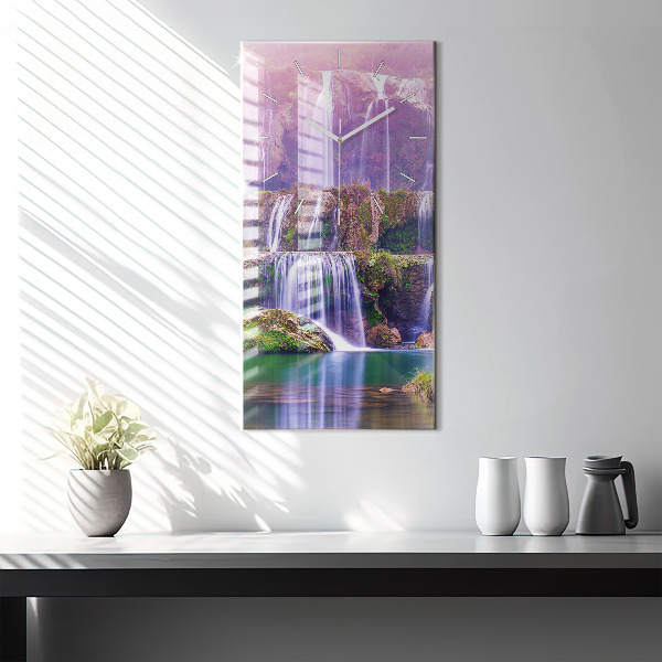 Vertikální nástěnné hodiny Vodopád Jiulong Čína