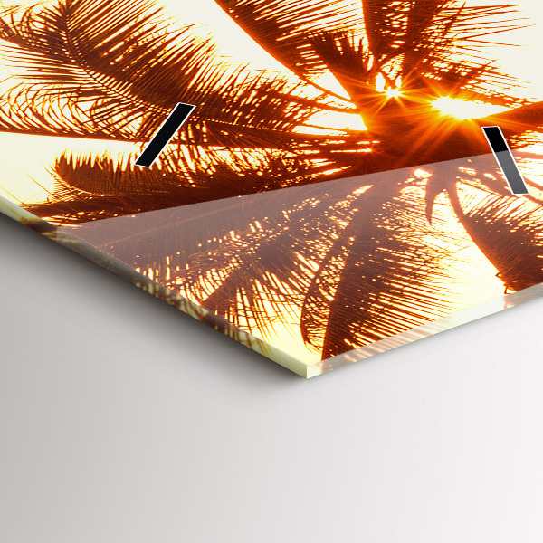 Vertikální nástěnné hodiny Slunečné palmy