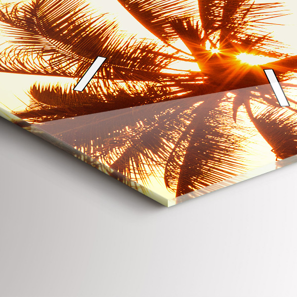 Vertikální nástěnné hodiny Slunečné palmy