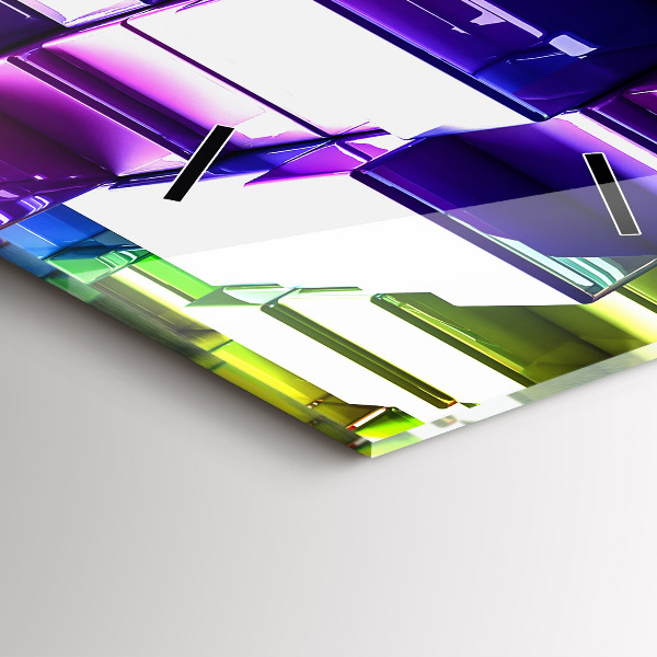 Vertikální skleněné hodiny Barevné kostky