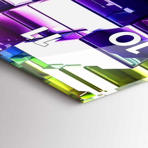 Vertikální skleněné hodiny Barevné kostky