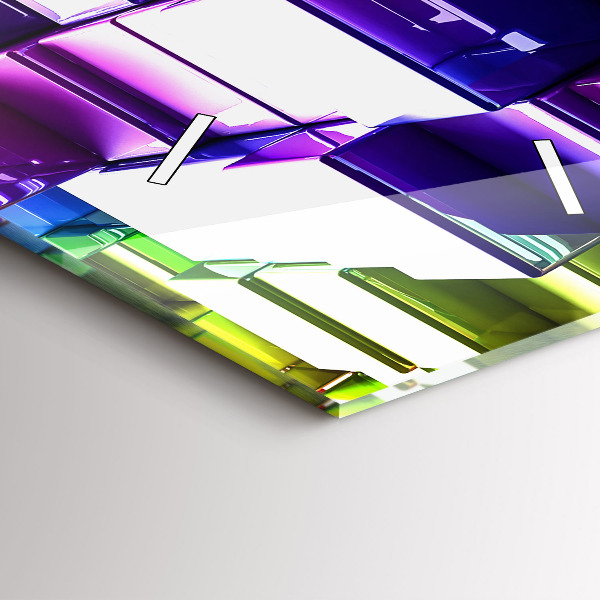 Vertikální skleněné hodiny Barevné kostky