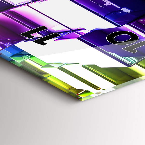 Vertikální skleněné hodiny Barevné kostky