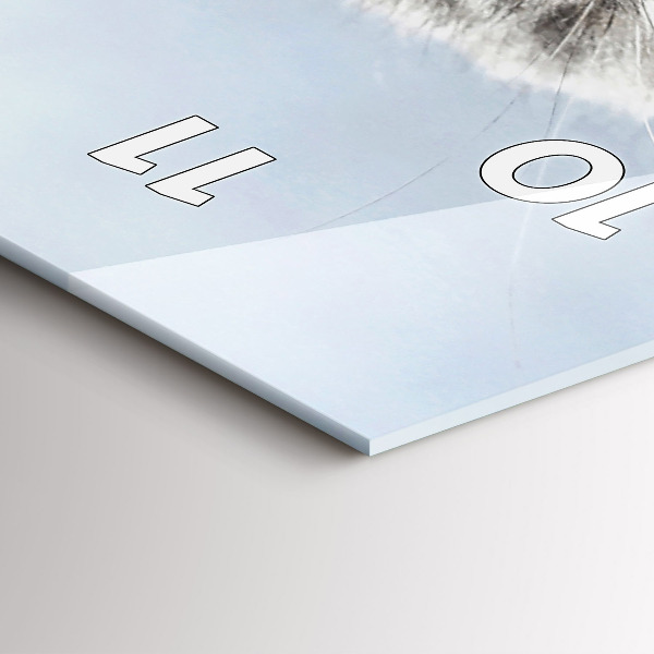 Vertikální skleněné hodiny Kočka na pohovce