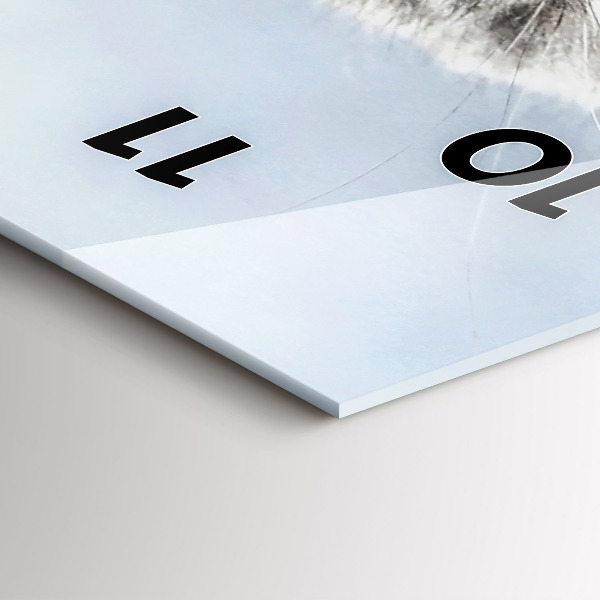 Vertikální skleněné hodiny Kočka na pohovce