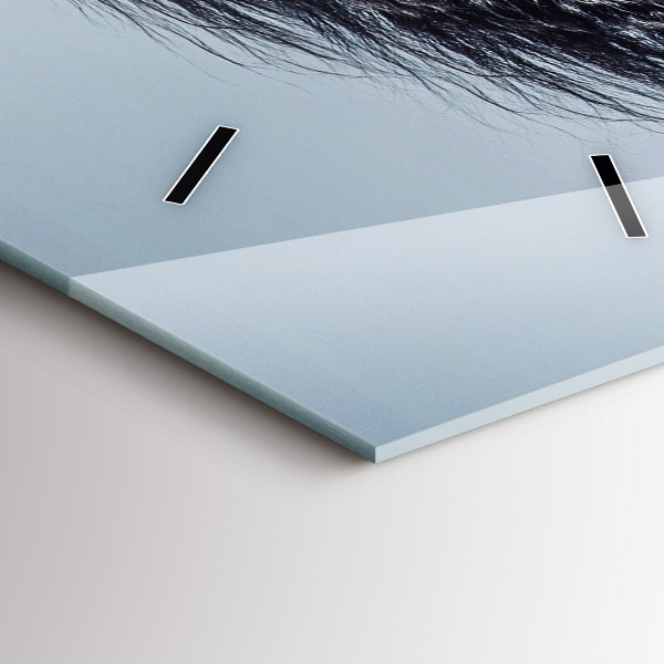 Vertikální skleněné hodiny Cválající bílý kůň