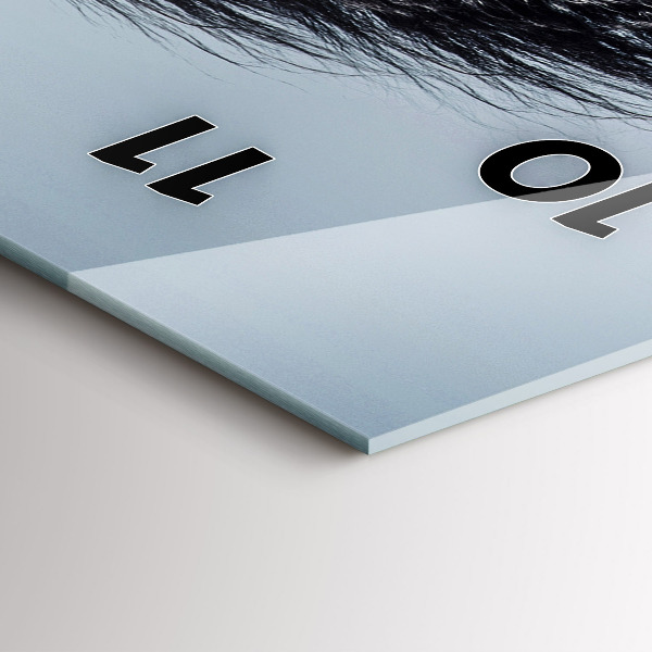 Vertikální skleněné hodiny Cválající bílý kůň