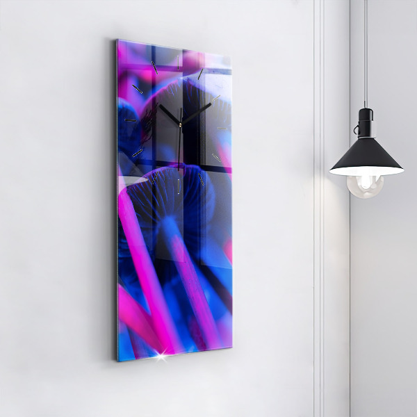 Vertikální skleněné hodiny Kouzelné barevné houby