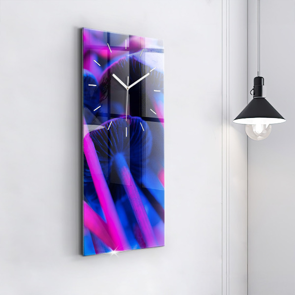 Vertikální skleněné hodiny Kouzelné barevné houby