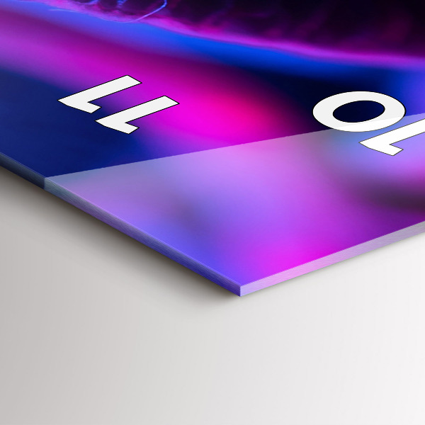 Vertikální skleněné hodiny Kouzelné barevné houby