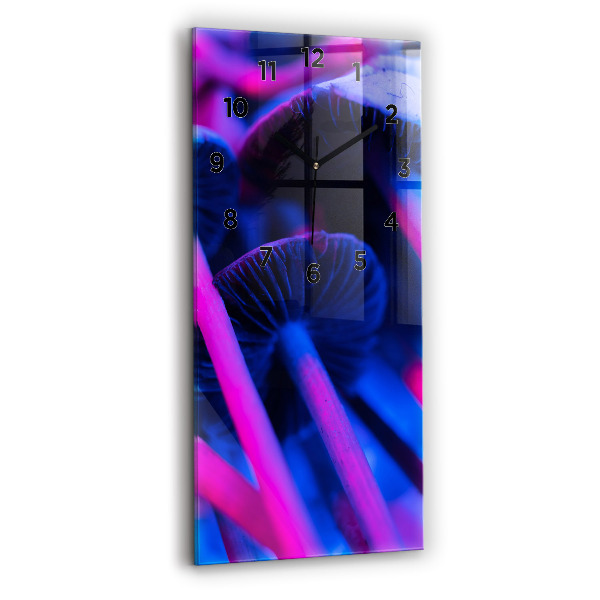 Vertikální skleněné hodiny Kouzelné barevné houby