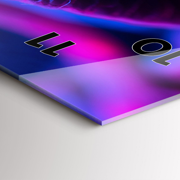 Vertikální skleněné hodiny Kouzelné barevné houby