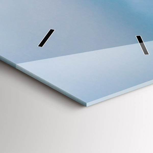 Vertikální skleněné hodiny Hlava žirafy na pozadí oblohy