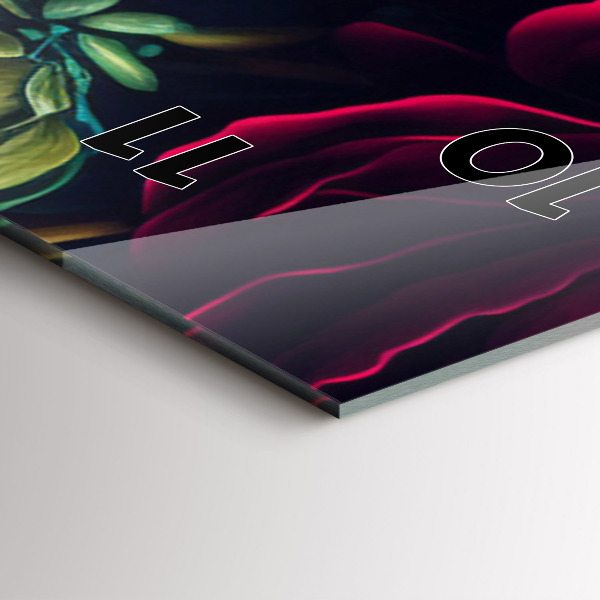 Vertikální skleněné hodiny Vintage kytice květin