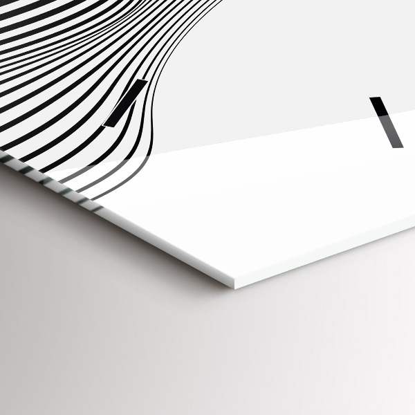 Vertikální nástěnné hodiny Černobílé umění