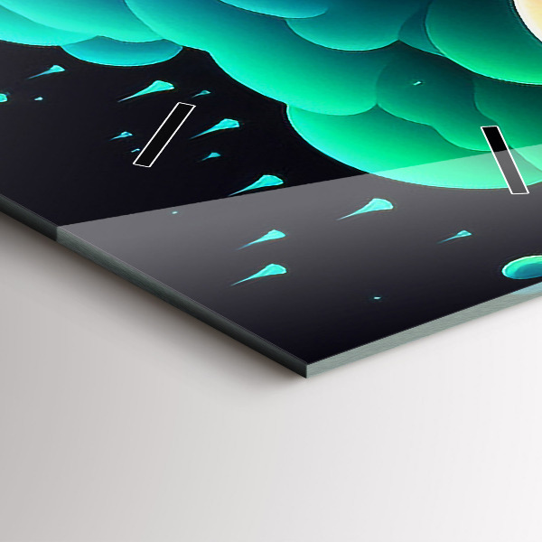 Vertikální skleněné hodiny Neonové houby