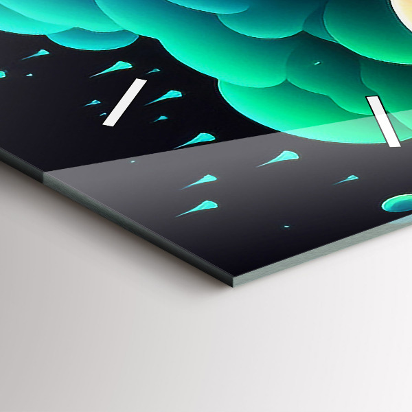 Vertikální skleněné hodiny Neonové houby