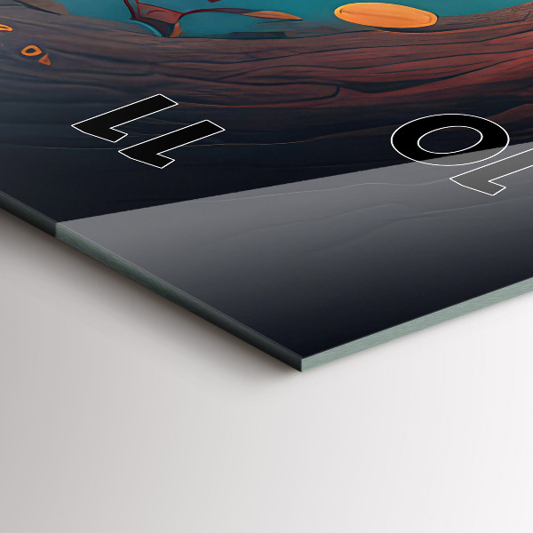 Vertikální skleněné hodiny Les a kouzelné houby