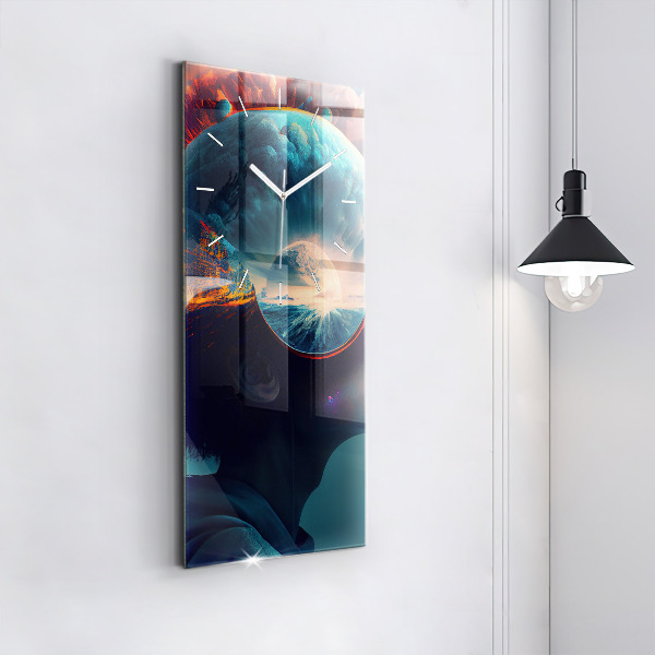 Vertikální skleněné hodiny Futuristický svět