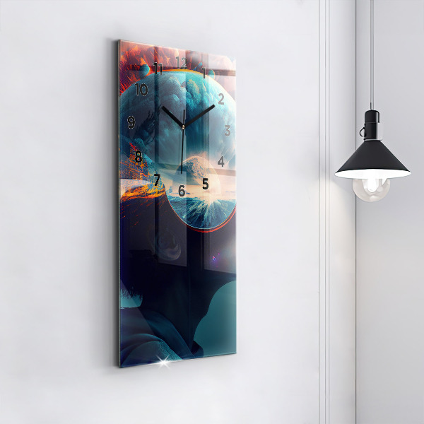 Vertikální skleněné hodiny Futuristický svět