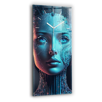 Vertikální skleněné hodiny Umělá inteligence
