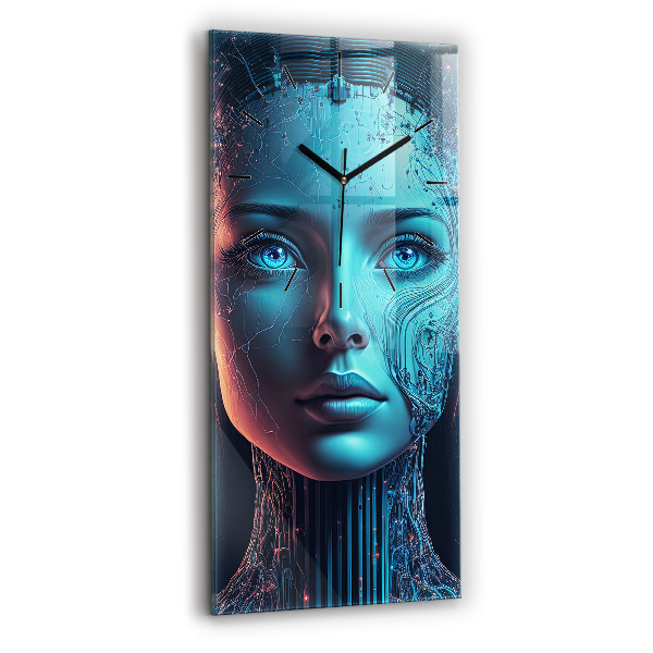 Vertikální skleněné hodiny Umělá inteligence