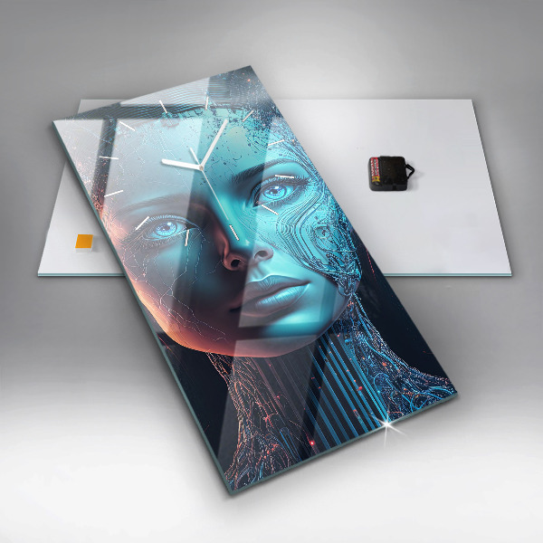 Vertikální skleněné hodiny Umělá inteligence