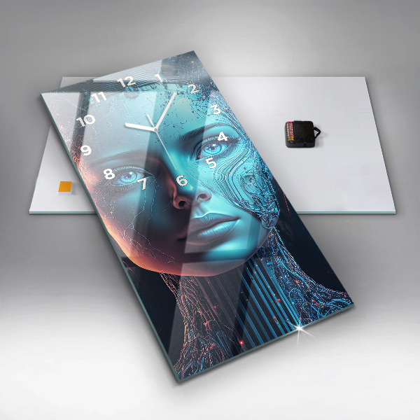 Vertikální skleněné hodiny Umělá inteligence