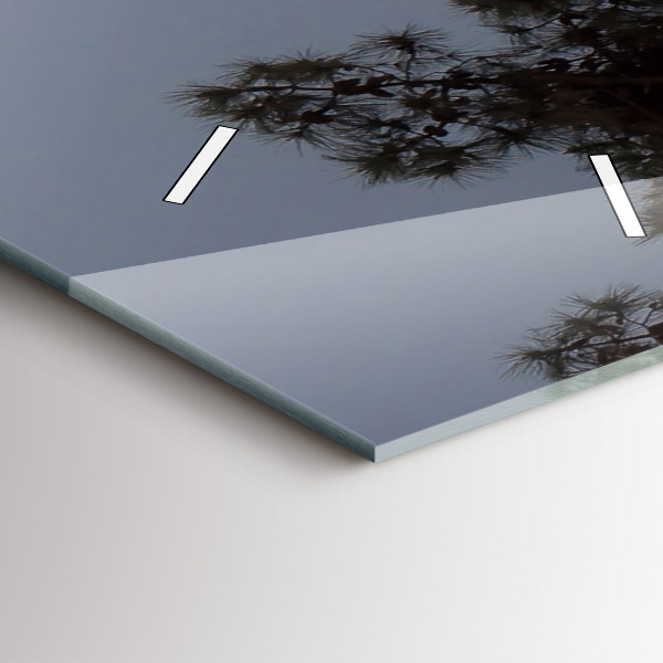 Vertikální nástěnné hodiny Půlměsíc a stromy