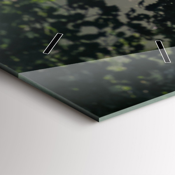 Vertikální nástěnné hodiny Lesní cesta a pruhy slunce