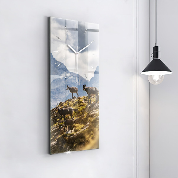Vertikální nástěnné hodiny Koza v údolí Aosta
