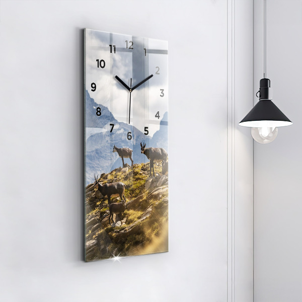 Vertikální nástěnné hodiny Koza v údolí Aosta