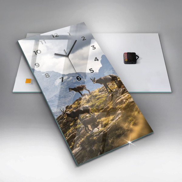 Vertikální nástěnné hodiny Koza v údolí Aosta