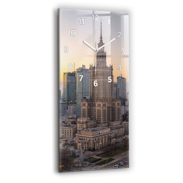 Vertikální nástěnné hodiny Panorama Varšavy