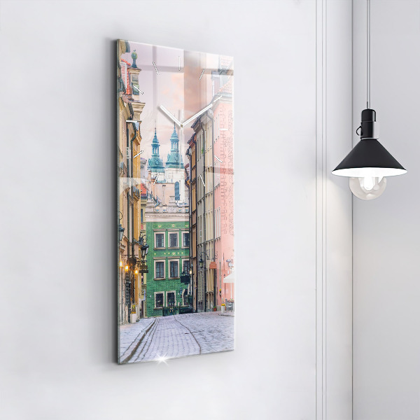 Vertikální skleněné hodiny Staré město ve Varšavě