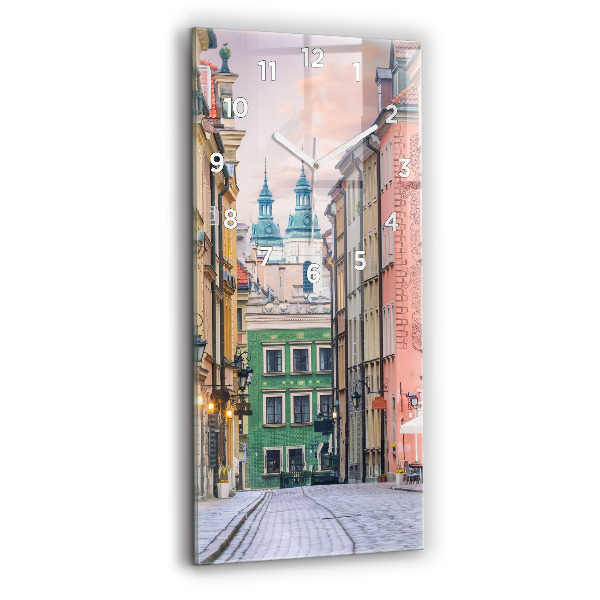 Vertikální skleněné hodiny Staré město ve Varšavě