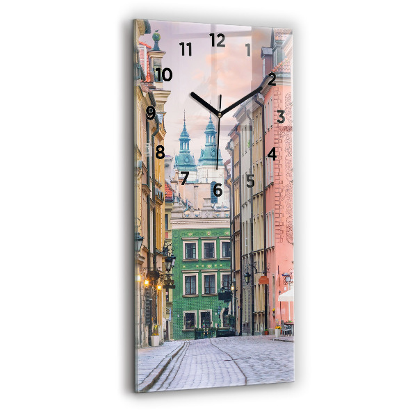 Vertikální skleněné hodiny Staré město ve Varšavě