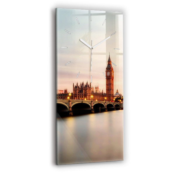 Vertikální nástěnné hodiny Big Ben londýnské panorama