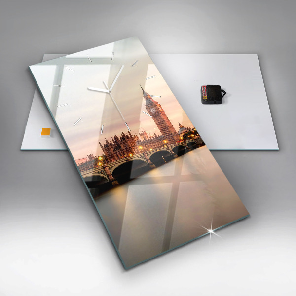 Vertikální nástěnné hodiny Big Ben londýnské panorama