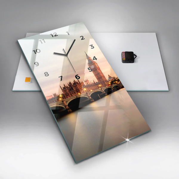 Vertikální nástěnné hodiny Big Ben londýnské panorama